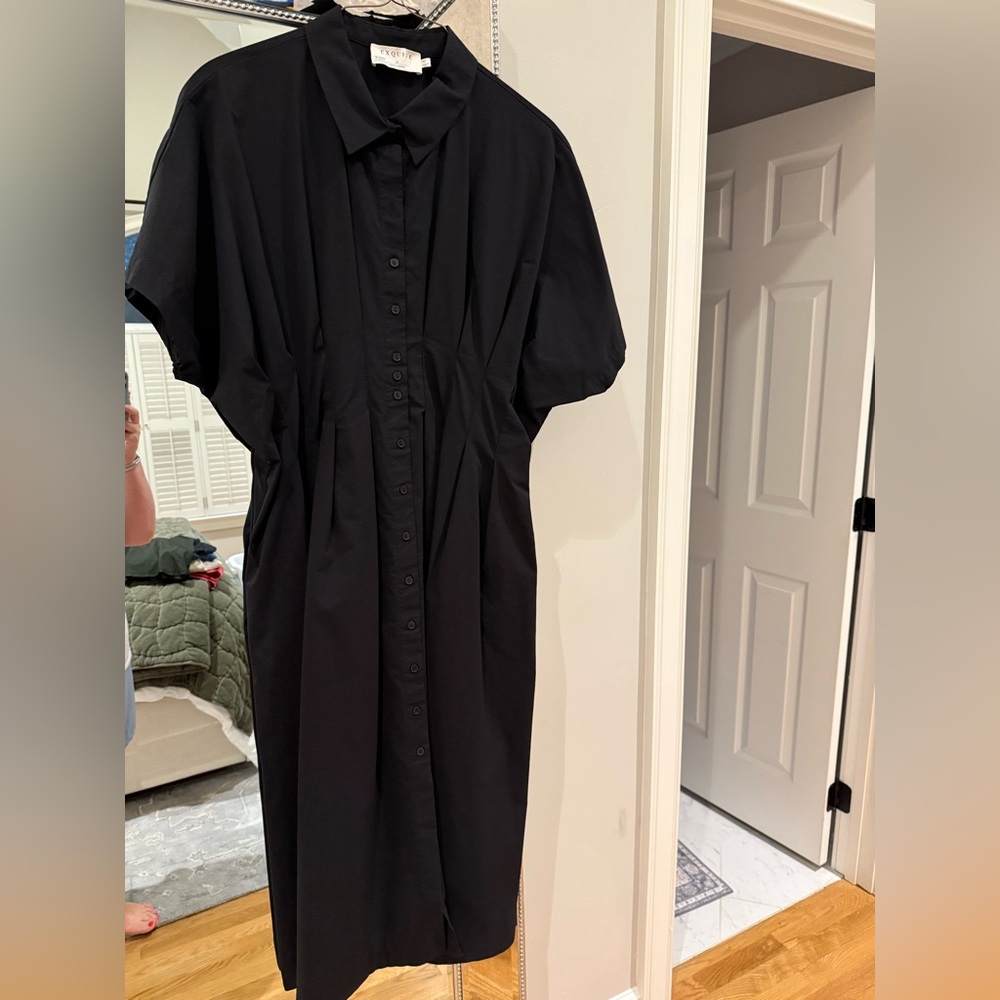 Anthropologie Black Tobie shirt Dress by Exquise - Picture 3 of 3